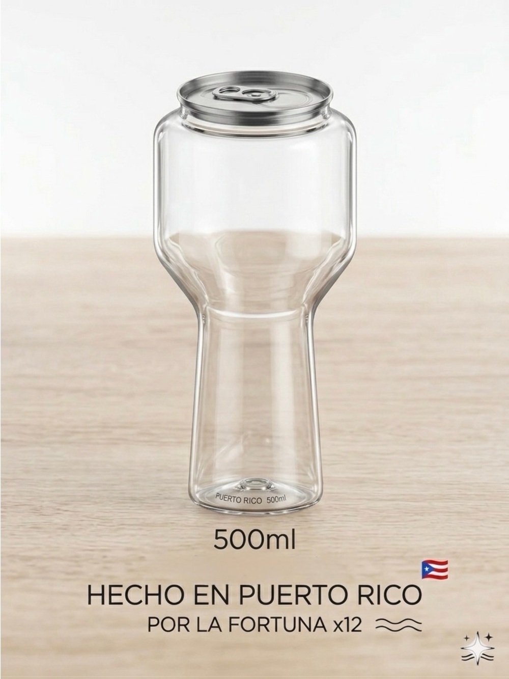 Clear plastic 500ml PET Beverage can  with aluminum Lid set of 20